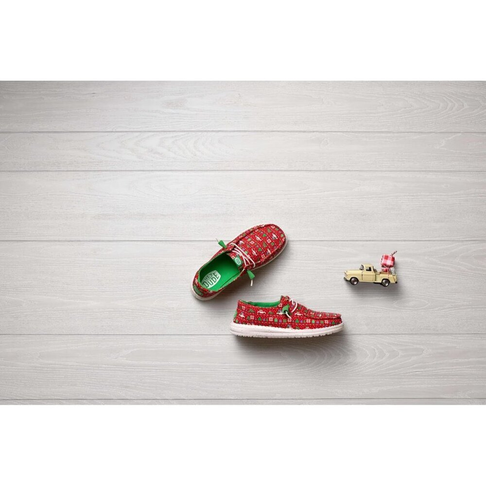 Women's Holiday Slip-On Loafers Textile Cotton Casual Shoes Size 8 - Picture 8 of 9